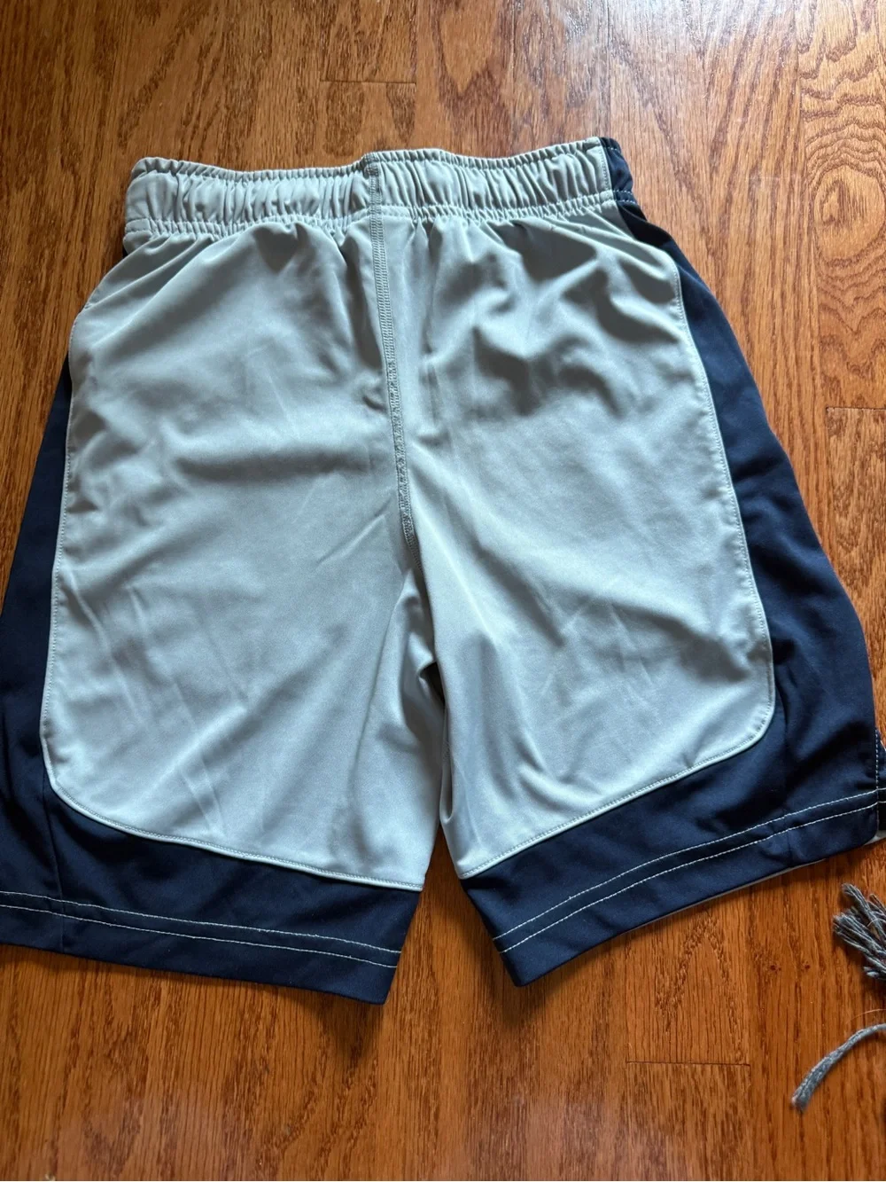 Nike Boy’s Performance Athletic Shorts - Light Gray with Navy, small